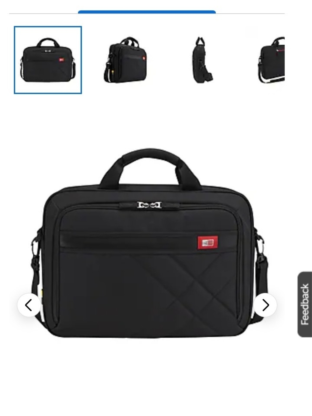 Black Laptop Briefcase with Red Accent - Slim Professional Carry Case